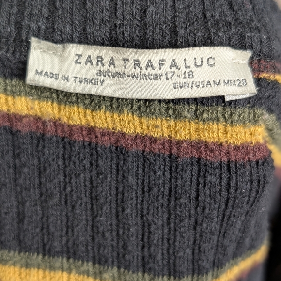 Zara Trafaluc Ribbed Stripe Knit Dress | Stretchy Bodycon | Short Sleeve, Size S - Picture 6 of 6